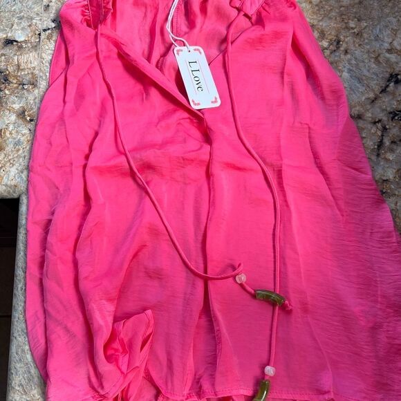 Vibrant Pink Sheer Top - Picture 2 of 5